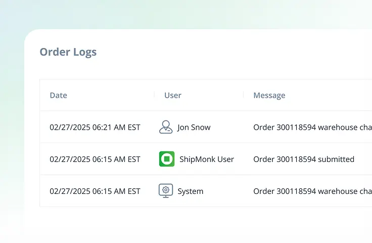 Platform End To End Order Logs screenshot
