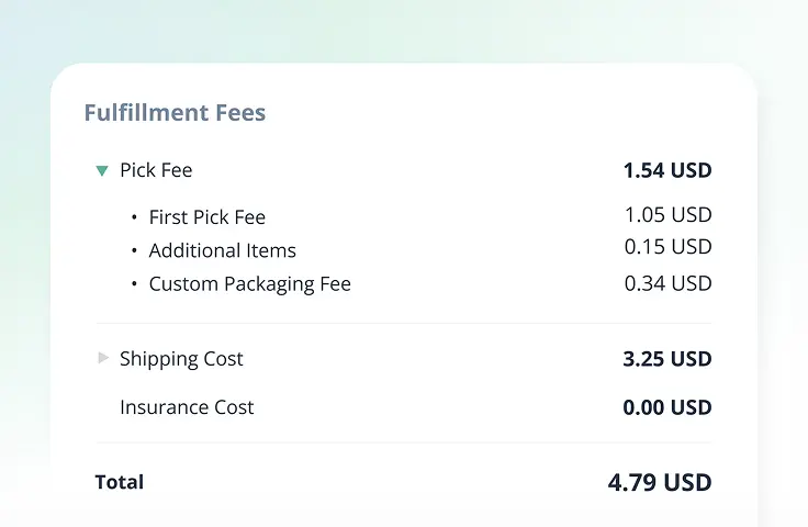 Platform Order Billing Breakdowns screenshot